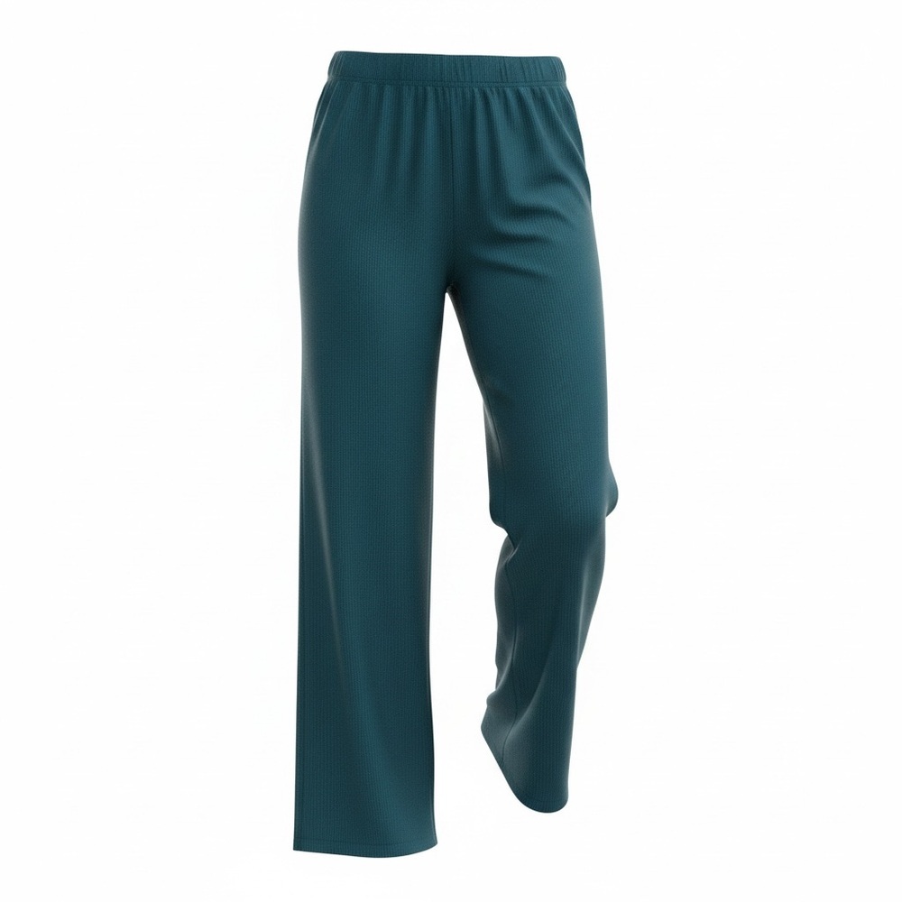 Joyspun Ribbed Knit Lounge Pants – Teal, Size L